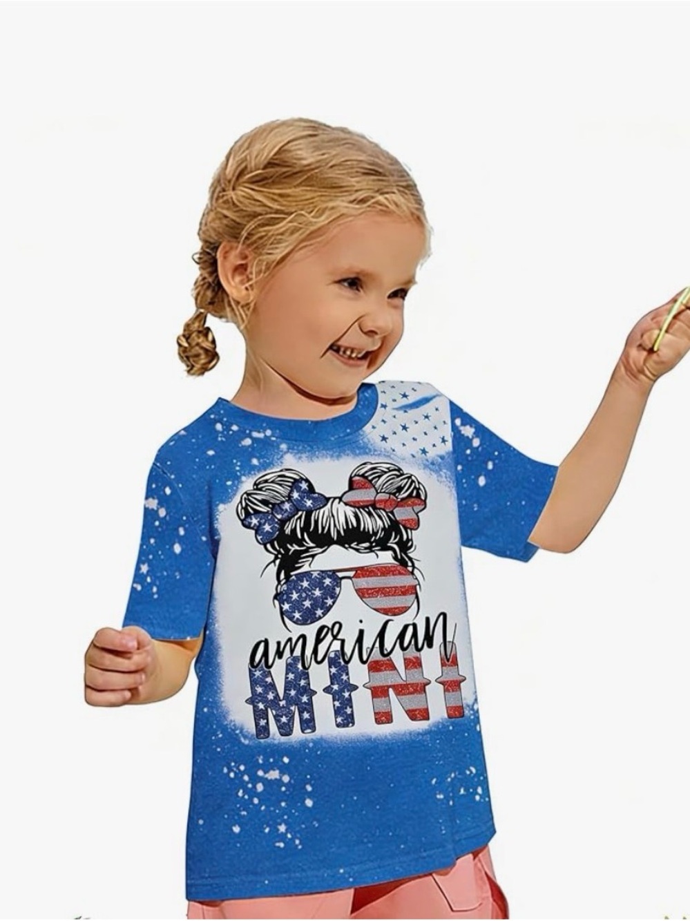 SHEIN Blue American Mini Graphic Tee size 12/18 months